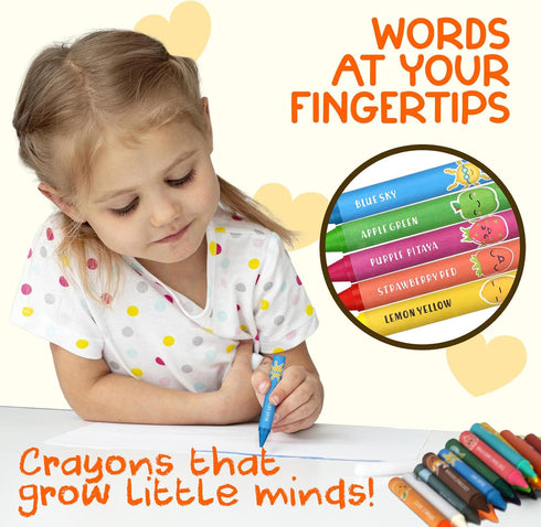 ZENO 18-Color (1-3) (4-8) Jumbo Crayons Non-Toxic and Washable for Toddlers & Kids Easy-to-Hold Large Crayons, Perfect