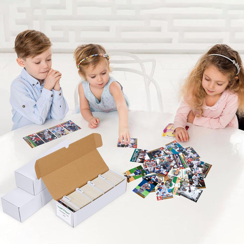 Trading Card Storage Box with Dividers, Cardboard Organizer Box for Baseball, Sports, Game Collection, Pack of 3