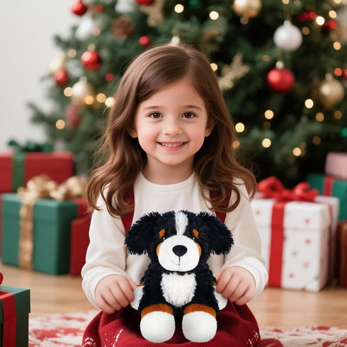 SuzziPals Heatable & Coolable Bernese Mountain Dog Stuffed Animal, Heating Pad Microwavable for Soothing & Relaxation