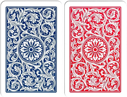 Copag 1546 Design Playing Cards, 100% Plastic, Bridge Size (Narrow) Red/Blue, Jumbo Index, 1 Set