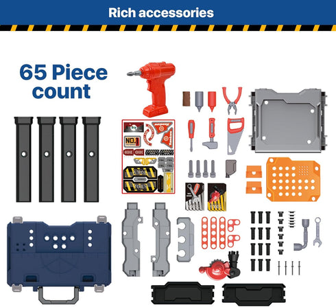 MUGEYMYD Kids Tool Bench Set - Electric Drill and Realistic Tools for Pretend Play Construction Workbench