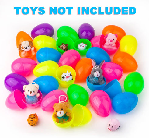 36 3.35" 6 JIALWEN PCS Fillable Plastic Easter Eggs Styles Bright Colors Empty Easter Eggs for Easter Basket Stuffers
