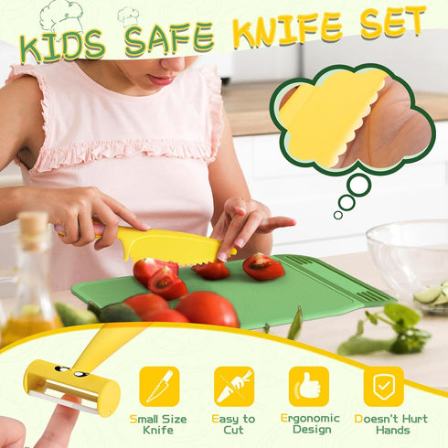 Set Set Set Montessori Kitchen Tools for Toddlers,Kids Knife for Real Cooking,Toddlers Knife with Storage Box Kids Safe