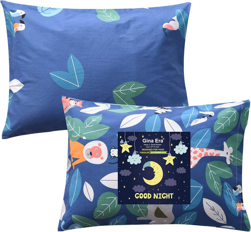 Gina Era Ergonomic Toddler Pillowcase,(2 Pack) 100% Cotton Pillowscase, Size:14 * 19