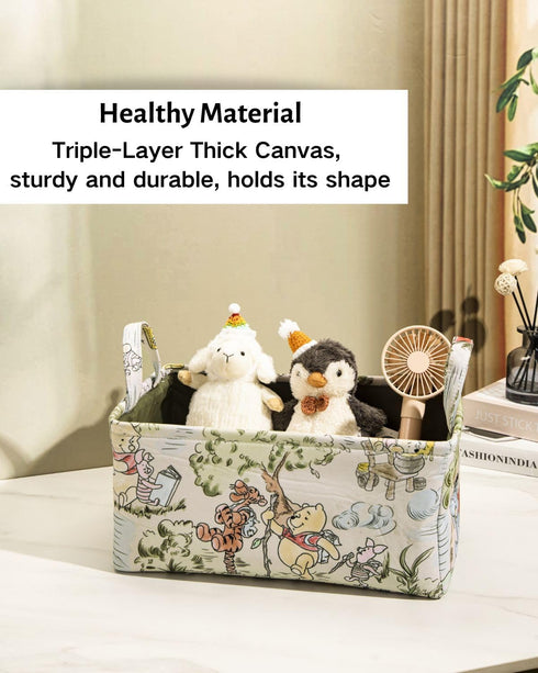 Winnie Storage Nursery Basket, Table Organizer for Books, Clothes, Toys, Pooh Nursery Decor, Baby Shower Gift