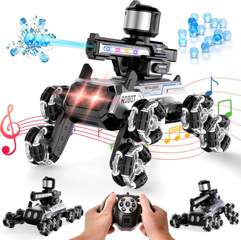2.4GHZ 8-Wheel 9+ 3 4 5 6 7 8 2026 Godboat Robot Dog - Smart Toys for Kids with Music & LED Eyes, RC Car, Stunt