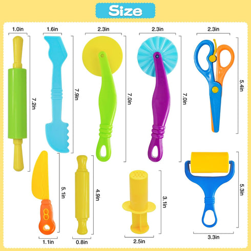 Set, 9 Sets 4-8, LCY WEDSHI Dough Tool Pcs Dough Tools for Kids Ages Dough Accessories Includes Cutters Roller, Rolling