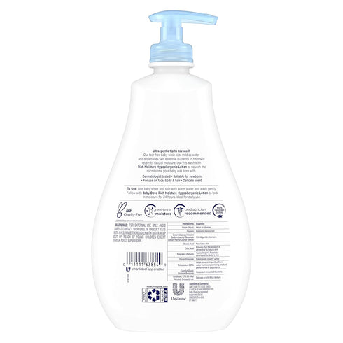 Baby Dove Baby Wash for Sensitive Skin Care, Tear-Free, Hypoallergenic, 20 oz (Packaging May Vary)