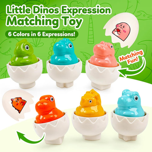 Dinosaur Matching Eggs Toys for Toddlers, Sensory Fun Educational Learning Puzzle Games for 1-3 Years Old Boys Girls