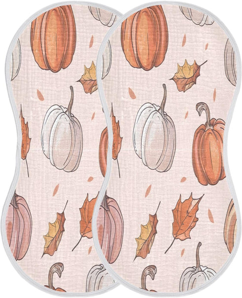 YETTASBIN Thanksgiving Pumpkin Muslin Baby Burp Cloth, Super Soft Absorbent Cotton Burp Rag Baby Bibs Feeding Cloth