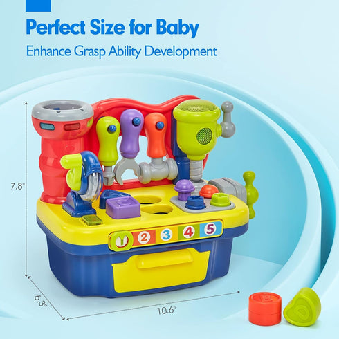 Toddler Toys for Boys Girls, Multifunctional Music Light Workbench for 2-Year-Old Boy, Birthday Gift