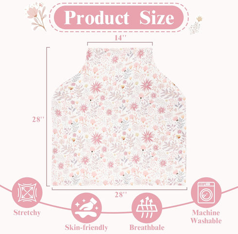 Nursing Pillow Covers & Baby Carseat Cover, Breastfeeding Pillow Cover & Infant Carseat Canopy for Baby Girls Boys