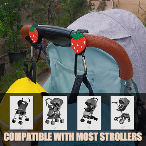 Baby Stroller Hooks for Hanging Bags, Convenient Clips Hooks for Mommy Bags