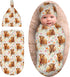 zhedongsj Highland Cow Baby Stuff Swaddle Blanket with Hat, Soft Western Highland Cow