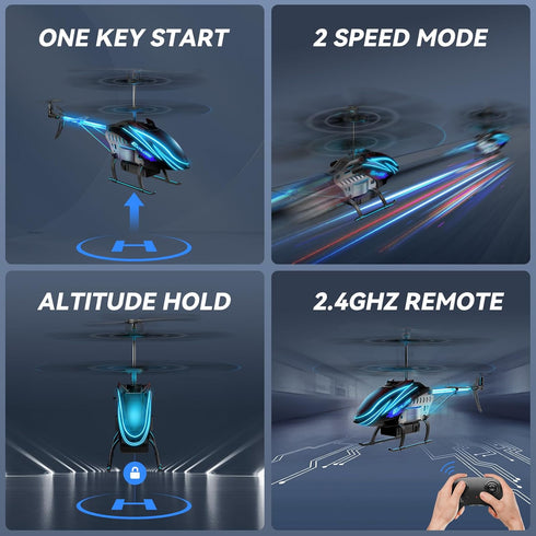 BUSSGO 30Mins Flight(2 7+1 RC Helicopter, Remote Control Helicopter for Kids with Batteries), LED Light Modes, Altitude