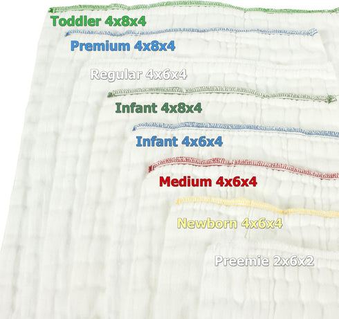 OsoCozy (1 Doz) 100% Prefold Cloth Diapers - Soft, Absorbent, Durable - Cotton