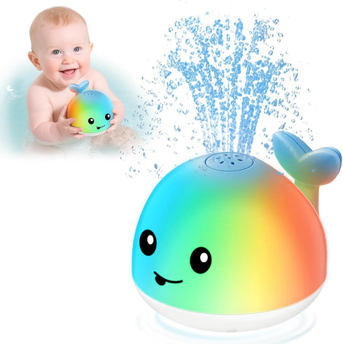 Baby Bath Toys, Light Up Whale Bath Toy Sprinkler for Babies 6-12-18