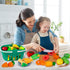Hayuyuxo 95PCS Playset, Set Kids Pretend Play Kitchen Toys Accessories, Kids Kitchen Stainless Steel Cookware Pots