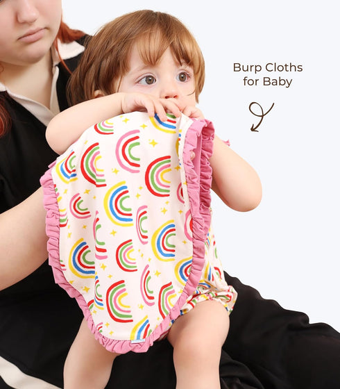 Girls,3-Pack Burp Cloths for Baby Extra Absorbent Burping Cloth Baby Washcloths Towel for Unisex, Viscose Made from