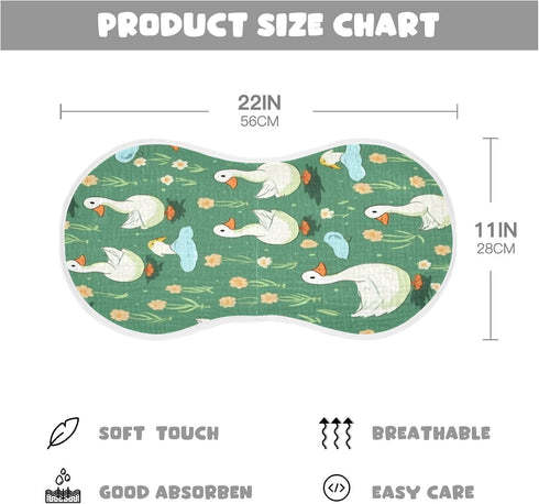 Bulletgxll Set 4, Cartoon Ducks Unisex Baby Burp Cloths of Soft Absorbent Organic Cotton Muslin Burping Cloths