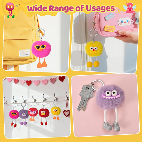 EFLSJIO 24 Pack Prefilled Easter Eggs with Kids Keychains Plush Toy Cute Keychains for Kid Boys Girls for Easter Egg