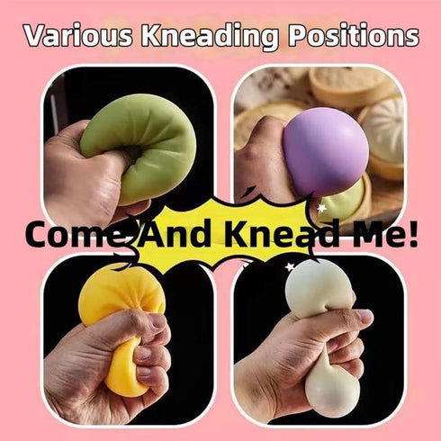 YAGUAN 4 PCS Big Glitter Dumpling,Dumpling Squishy, Rainbow Dumplings, Cute Anxiety Relief Fidget, Soft Squeeze