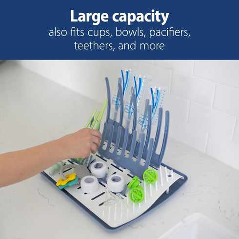 Dr. Brown's Folding Baby Bottle Drying Rack for Easy Storage - Dry Nipples, Pacifiers and Other Baby Essentials, BPA