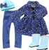 Sophia's 4 Piece Winter Outfit with Print Coat, Pants, Hat and Boots for 14.5" Dolls in Blue
