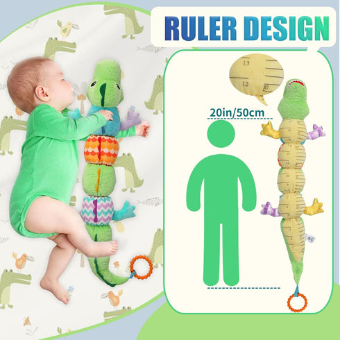 TLQSM 0-6 Tummy 3-12 Baby Sensory Green Dinosaur Plush Musical Rattle Toy with Rustling Sounds for Infant Months, Time