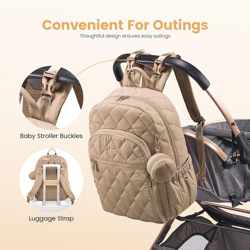 Backpack,Puffer Backpack LOVEVOOK Diaper Bag Quilted Baby Diaper Bag with Insulated Pockets,Travel Diaper for Boys