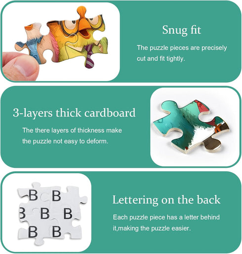 PICKFORU 1000 Funny Bird Puzzles for Adults Pieces, Nature Cute Animal Colorful Wildflower Puzzle, Impossible Hard