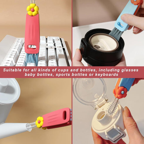 IJPDDRXYN 3 1 Set, 3 in Rotatable Cup Lid Gap Cleaning Brush for Baby Bottle, Insulation Bottle & Tight Spaces