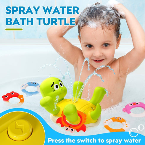 MUONE 1-3, Swimming 2-4 5 6-12/12-18 1 Baby Bath Toys for Kids Ages Sprinkler Turtle Water Toys for Toddlers