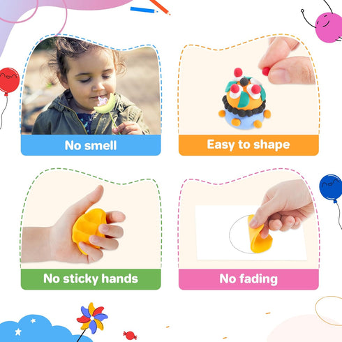 90 Air Dry Clay Colors, Modeling Clay for Kids, DIY Model Magic, Molding Clay Kit with Sculpting Tools, Non-Sticky Soft