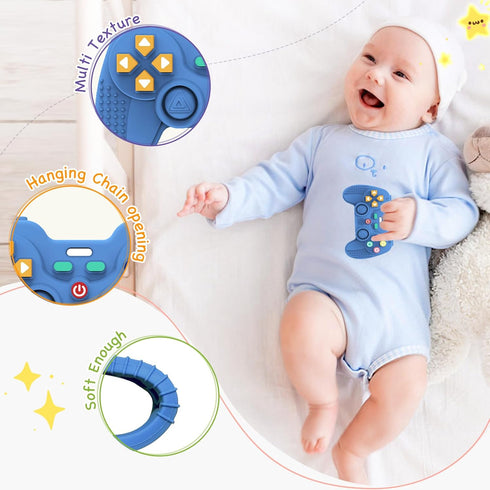 Hooku 0-6 6-12 Silicone Teething Toys for Babies Months, Teethers for Babies Months, Remote Teether for Baby, Sensory