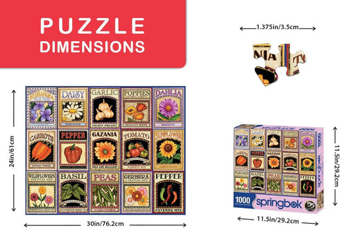 Springbok Puzzles Garden Goodness 1000 Piece Jigsaw Puzzle - Large 30" x 24" - Made in USA - Unique Cut Pieces