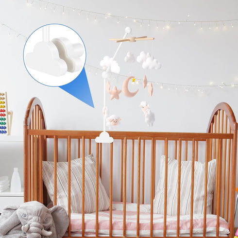 GlikCeil 27.17 Inches Wooden Baby Crib Mobile Arm Cloud Design Adjustable Baby Mobile Hanger for Crib Cot Bed Bassinet