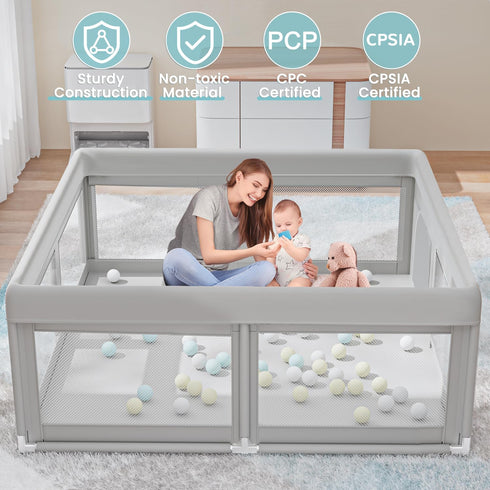 50x50 Inch, Hiaksedt Baby Playpen Play Pens for Babies and Toddlers Baby Fence Play Yards for Indoor & Outdoor