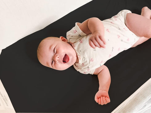 BaeBae Goods 4 Pack 100% Bassinet Bed Sheets Premium Bassinet Fitted Sheet for Halo, Mika Micky, Maxi Cosi & Others