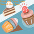 MIKNEKE Set Set Sets Wooden Dessert Cake Play Food Toys, Pretend Play Kids Tea Party for Little Girls Toddlers