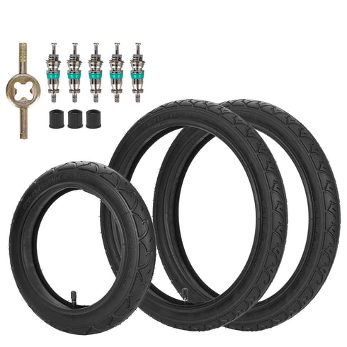 RUTU Front 12.5x1.75/2.125/2.25 & Rear 16x1.75/2.125 (2 Set) Tire and Tube for BoB Revolution SE/Pro/Flex
