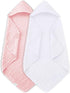 MOON PARK 2 Pack Muslin Hooded Baby Bath Towels for Newborns, Infants,