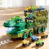 PEADUCK 3-5, 10-in-1 9 3 4 5 6 7 8 Toddler Car Truck Toys for Kids Ages Dinosaur Carrier Truck with Foldable Track Toys