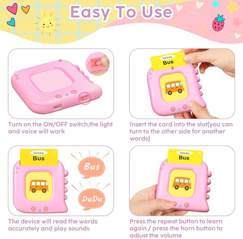 Talking Flash Cards - Kids Toddler Flash Cards with 240 Sight Words, Montessori Toys, Learning Educational Toys