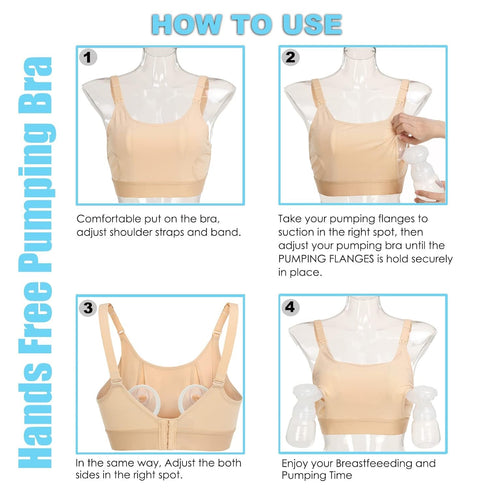 Hands Free Pumping Bra Hands-Free Breast Pump Bra Nursing Bras for Pumping Adjustable Breast-Pumps Holding and Nursing
