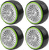 4Pack ShareGoo 1/10 RC Drift Car Tires, Plastic Tyres and 12mm Hex Hard Plastic Wheel Rims for Traxxas HSP Tamiya