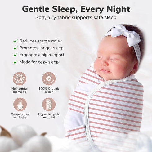 0-3 4-Pack, Mama Cheetah Baby Swaddle Sack, Organic Cotton Swaddle Blanket, Adjustable Swaddle Sleep Sacks, Easy