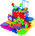 Gear Building Toy Set with 81 Interlocking Learning Blocks, Motorized Spinning Gears Playground Edition