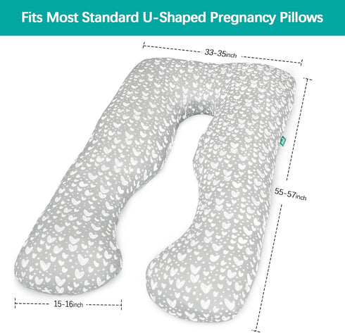 55/57 Inch Pregnancy Pillow Cover U-Shaped (ONLY Pillowcase), Super Soft Replacement Cover Fits Most Maternity Pillow