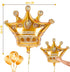 3 Pcs Large Gold Crown Balloons (38.2" x 35.4") - Durable Princess Birthday Party Decorations for Photoshoots,